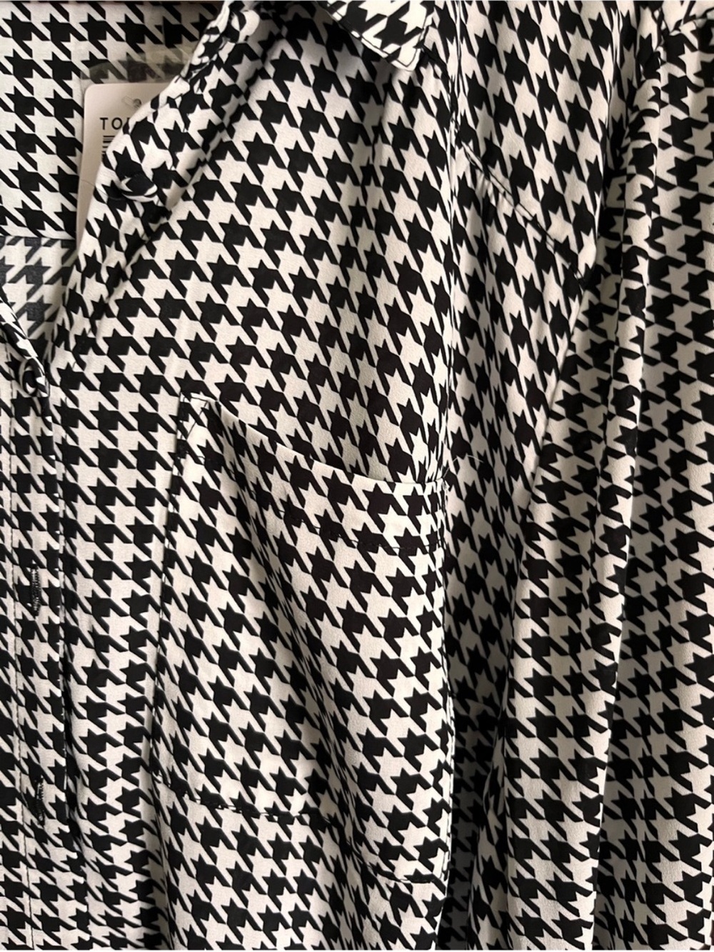 Torrid Madison Georgette Houndstooth Button Up Blouse Shirt 1X NWT - Picture 5 of 7